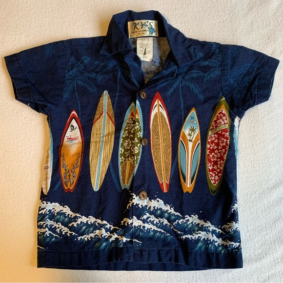 Ky’s Hawaiian Baby 2 Piece Short Set Navy Blue Size 6 Months - Picture 3 of 7